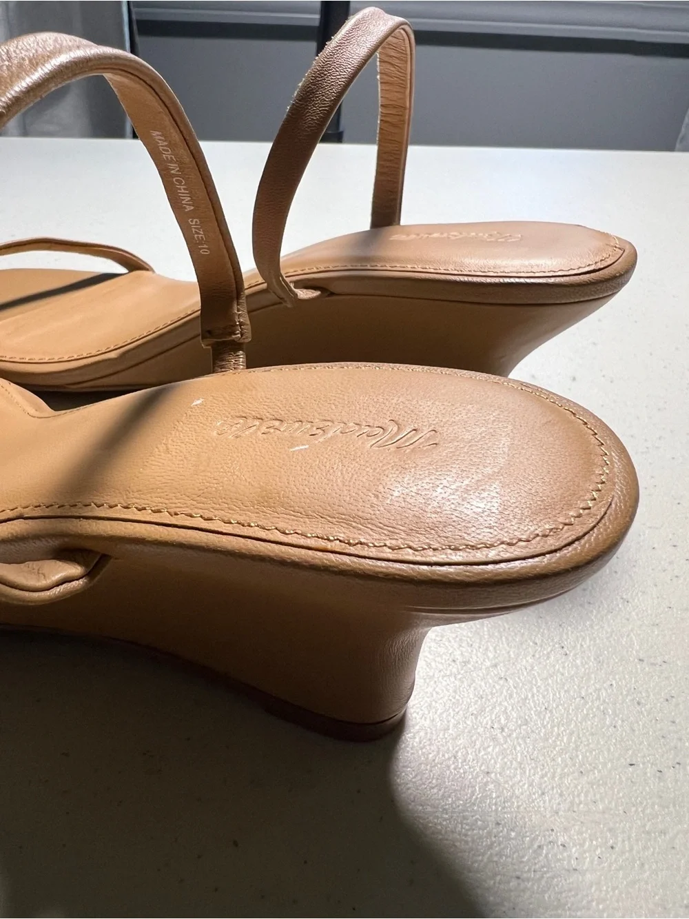 Madewell The Kimmy Wedge Camel Sandal